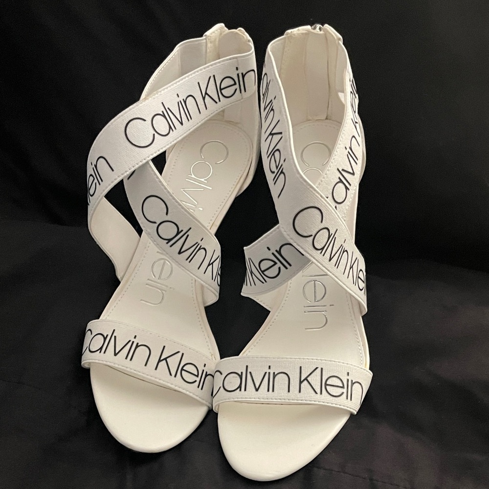 Calvin Klein White Strappy Heels